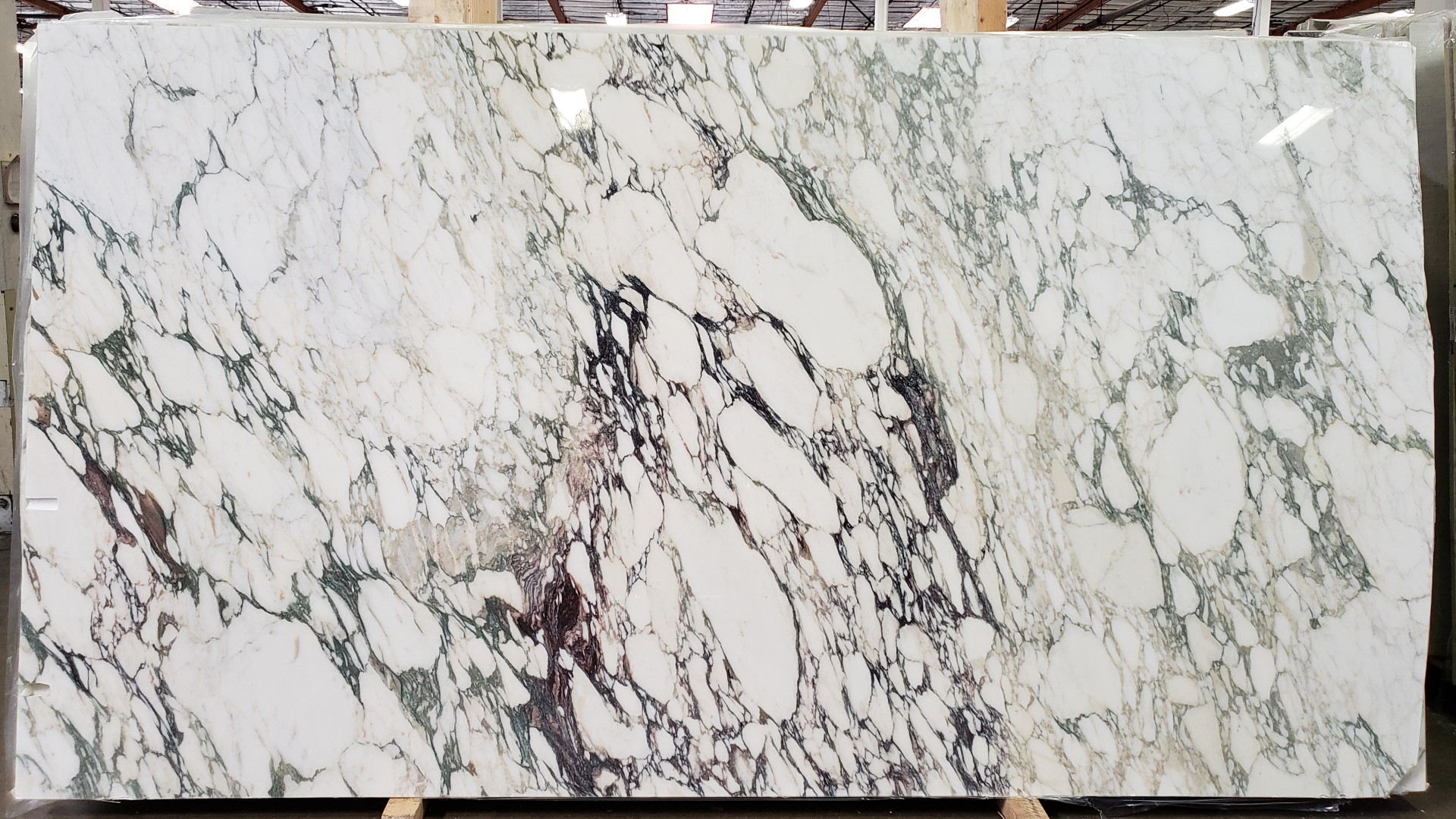 slab of calacatta monet polished marble at IRG